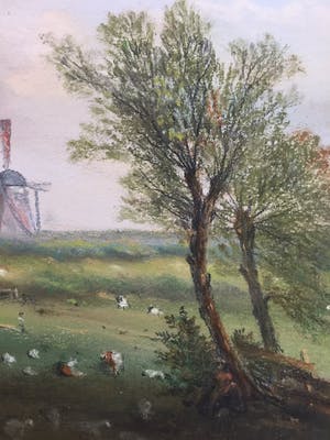 Hermans Dens - "Landschap bij een Rivier met Molen" kopen? Bied vanaf 20!