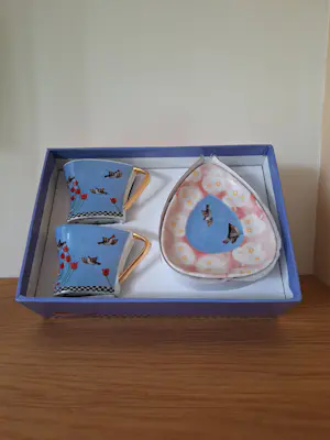 Ada Breedveld - Espressokopjes met schotel (2), vrolijk! kopen? Bied vanaf 45!