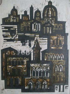 Akke Sins - Houtsnede "Venetie" kopen? Bied vanaf 45!