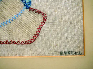 Niet of onleesbaar gesigneerd - Vogelvlucht - borduur/textiel circa 1960 kopen? Bied vanaf 1!