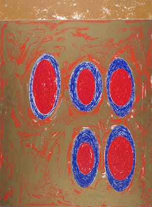 Jelis van Dolderen - Zeefdruk, Z.t. Abstracte vormen (Zeer Groot) kopen? Bied vanaf 35!