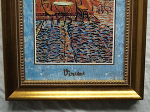 Curiosa - Ingelijste porseleinen wandtegel – Café de Nuit , Vincent van Gogh kopen? Bied vanaf 50!