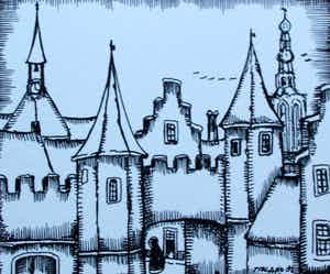 Toon Tieland - Litho - zalig kerstfeest gezond 1983 verkocht voor € 50!