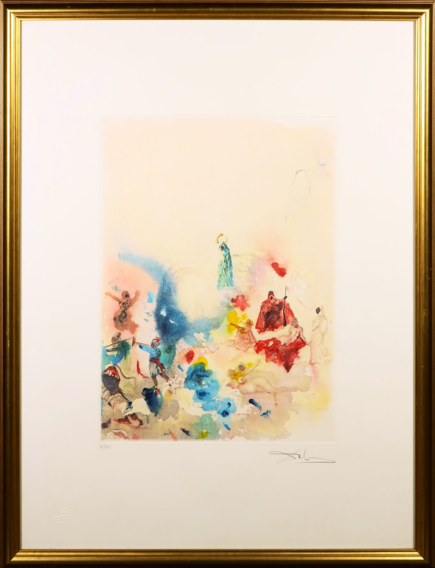 Salvador Dali - Ets en aquatint, L'Orient - Ingelijst verkocht voor € 350!