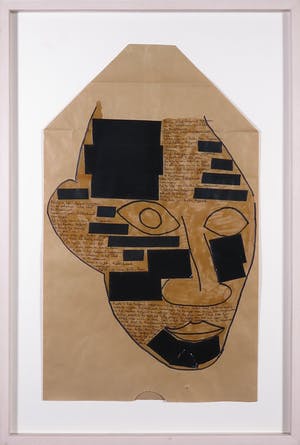 Dirk Celis - Gemengde techniek op kraftpapier, Zonder titel - Ingelijst kopen? Bied vanaf 1!