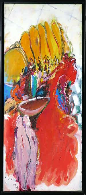 Martin van Dijk - Olieverf en acryl op doek, In Sevilla - Ingelijst verkocht voor € 200!