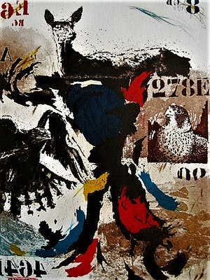 Simon Koene - Fraaie Handgekleurde Ets - Oplage 75 ex. - Havik en Hert - potloodgesigneerd kopen? Bied vanaf 30!