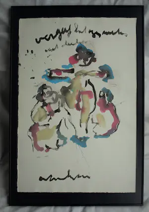 Anton Heyboer - Acrylverf, 3 Vrouwen, 'Vergeef het mij..." – Ingelijst , 91 x 61 cm. kopen? Bied vanaf 150!