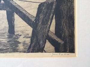 Jan Sirks - Havengezicht van Rotterdam met bedrijvigheid op het water. kopen? Bied vanaf 40!