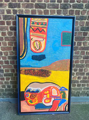 Corneille - Terragrafie op doek Lente in de woestijn 1960 Editie van 60 ex. Met certificaat kopen? Bied vanaf 1200!