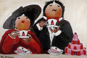 Theo Broeren - Acryl op doek, De taart (Groot) kopen? Bied vanaf 100!
