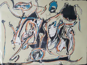 Jacques Doucet - litho, CoBrA compositie, handgesigneerd, ingelijst, oplage 60 stuks kopen? Bied vanaf 230!