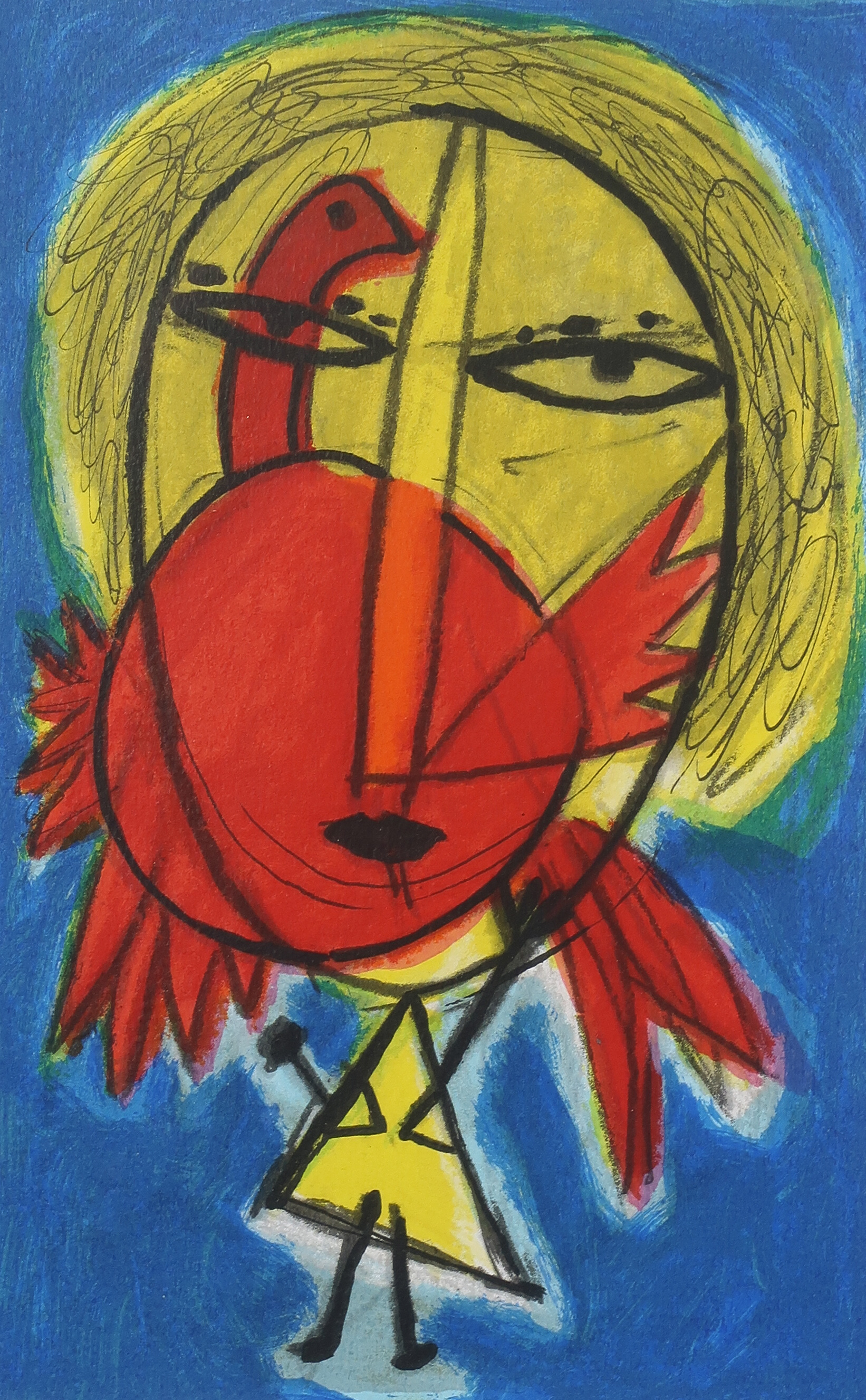 Corneille - Zeefdruk, Zonder titel - Ingelijst kopen? Bied vanaf 150!