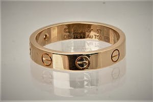 2015 - originele CARTIER 18kt rosé-goud "love collection" screw ring mt diamant kopen? Bied vanaf 430!