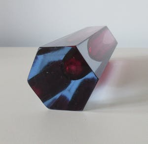 Flavio Poli - Zeshoekige Sommerso glazen vaasje - Vetri Seguso Murano kopen? Bied vanaf 1!