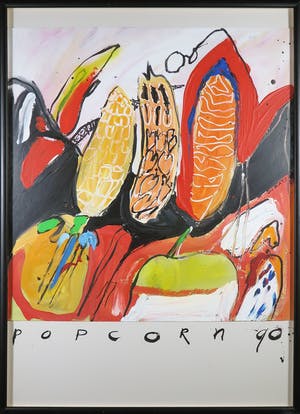 Miriam Slaats - Acryl op karton, Popcorn - Ingelijst (Groot) kopen? Bied vanaf 1!