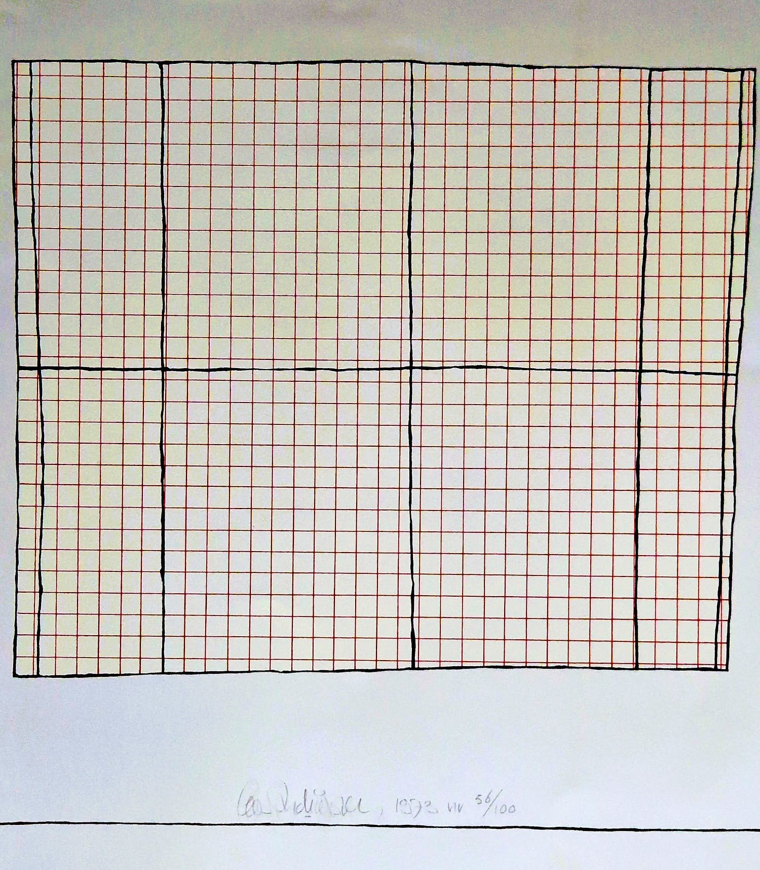 Cees Andriessen - Fascinerend Grafiek -1973- "raster in rood & zwart" oplage 100 - gesigneerd kopen? Bied vanaf 1!