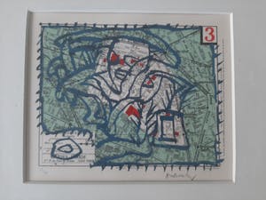 Pierre Alechinsky - Paris, Arrondissement 3 - ingelijste litho - 1983 - oplage 99 kopen? Bied vanaf 600!