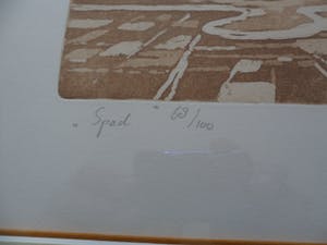 Leentje Linders - Ets. Titel. "Spade". kopen? Bied vanaf 25!