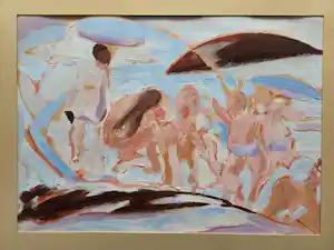 Quintus Jan Telting - Mensen aan het strand. verkauft für € 259!