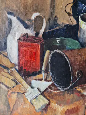 Paul van Eeden - realistisch geschilderd olieverf op doek - 1942 - schilders stilleven - GROOT! kopen? Bied vanaf 65!