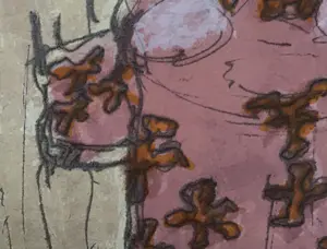 Richard Smeets - Zeefdruk Aan tafel, gesigneerd en ingelijst kopen? Bied vanaf 50!