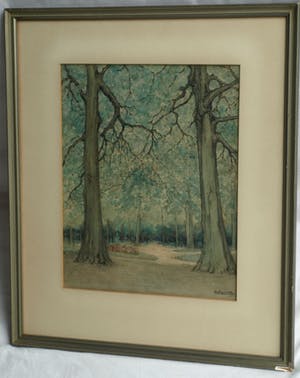 Heertje van Doornik - Aquarel, “Bos” - gesigneerd & ingelijst – ca 1920 kopen? Bied vanaf 50!