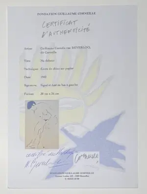 Corneille - Inkttekening uit 1942: Staand naakt - De toilet kopen? Bied vanaf 1500!