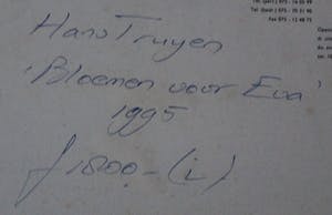 Hans Truijen - Ingelijste Inkttekening: bloemen voor.... - 1988 kopen? Bied vanaf 395!