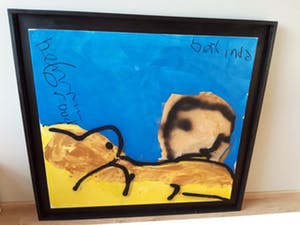 Herman Brood - laatste schilderij uit 2001, gesigneerd en ingelijst + HB-M certificaat kopen? Bied vanaf 2200!