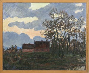 Jan Dekker - Olieverf op doek, Boerderij, Ingelijst kopen? Bied vanaf 1!