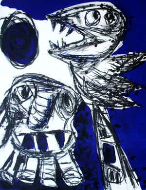 Karel Appel - Litho: Haine - 1954 (Zeldzaam!) verkocht voor € 1350!