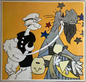 Fernando Bellver - Affiche expositie Barcelona , Popeye / Picasso's Guernica - 1990 verkauft für € 20!
