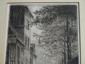Willem Hopman - Ingelijste ets , Gedempte Baansloot Alkmaar kopen? Bied vanaf 35!