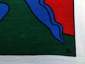Piet Parra - zeefdruk op textiel - ingelijst kopen? Bied vanaf 1!