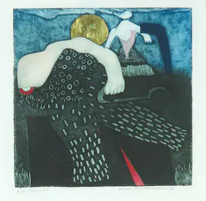 Michel van Overbeeke - Ets en aquatint met bladgoud, Take me - Ingelijst kopen? Bied vanaf 1!