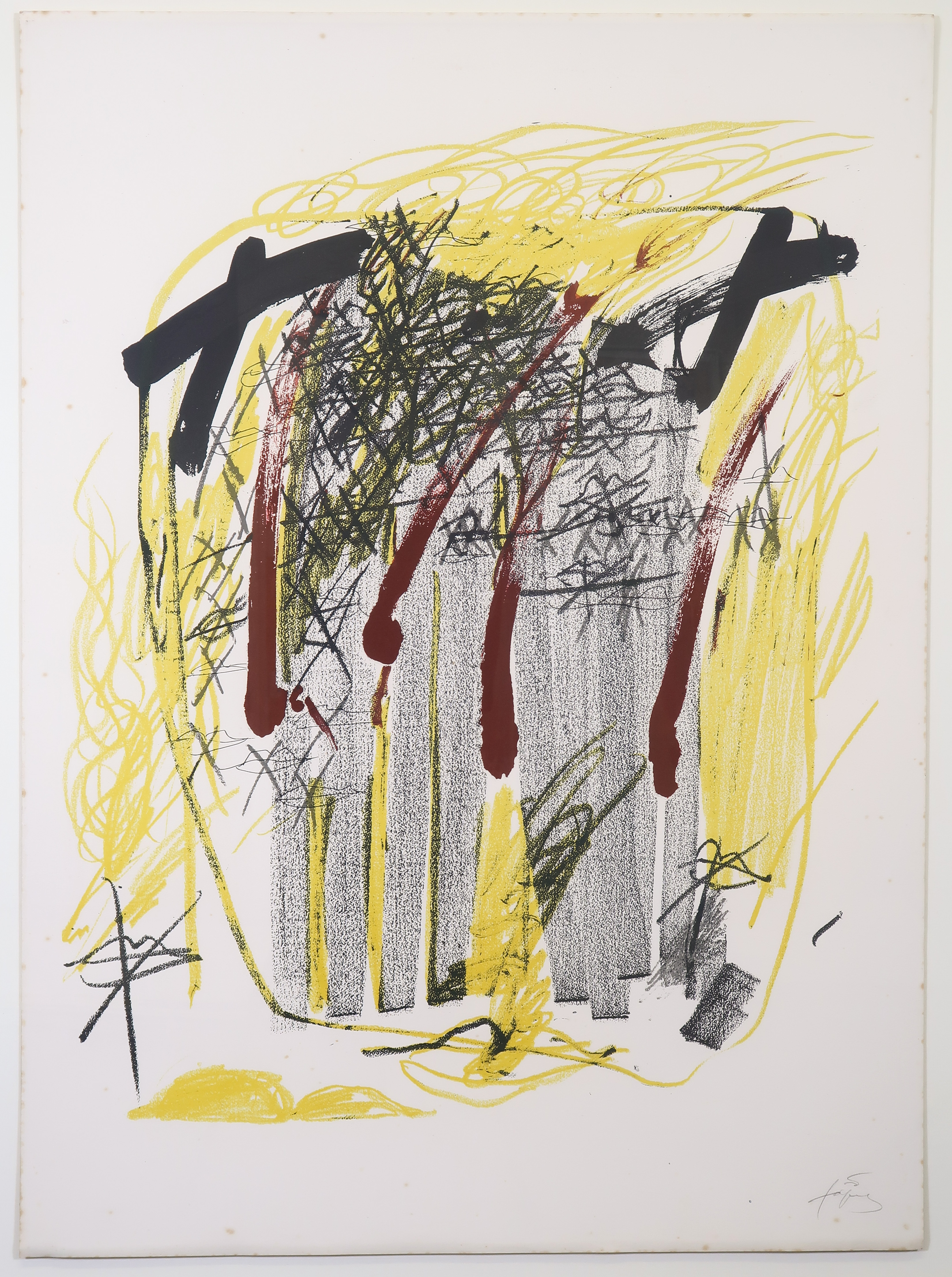 Antoni Tapies - Kleurenlitho, Zonder titel - Ingelijst kopen? Bied vanaf 700!