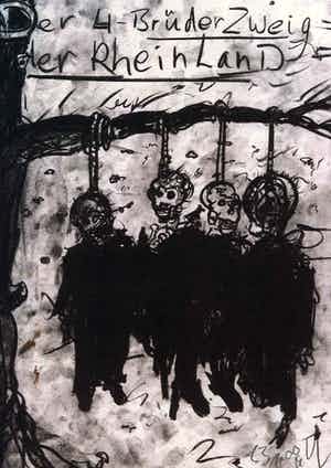 Erik van Lieshout - Der 4-Bruder Zweig der Rheinland (ingelijste zeefdruk) verkocht voor € 80!