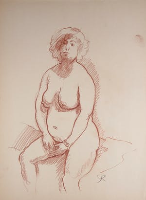 Jan Sluijters (jr.) - Potloodtekening, Zittend naakt kopen? Bied vanaf 1!