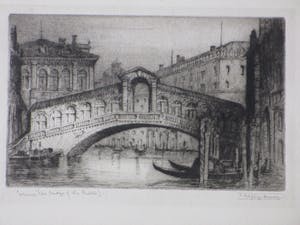James Alphege Brewer - Rialtobrug Venetië - Ets kopen? Bied vanaf 40!