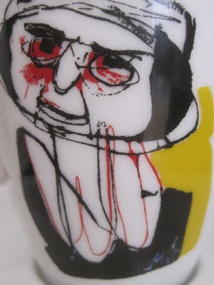 Niet of onleesbaar gesigneerd - Walküre gesigneerde espresso kop en schotel 2x kopen? Bied vanaf 10!