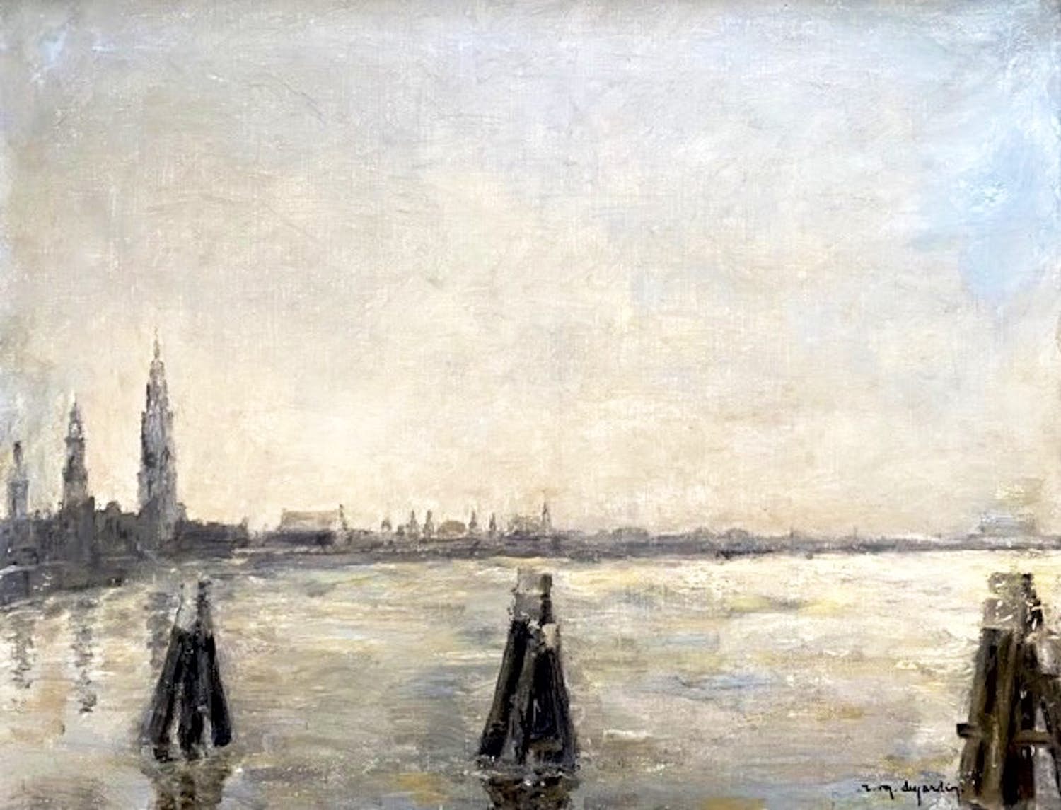 Rene Marie Dujardin - Scheldezicht in Anwerpen verkocht voor € 50!