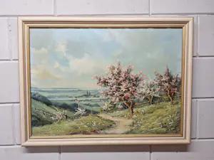Jean van Dongen - Landschap met diepte en bomen in de bloei kopen? Bied vanaf 65!