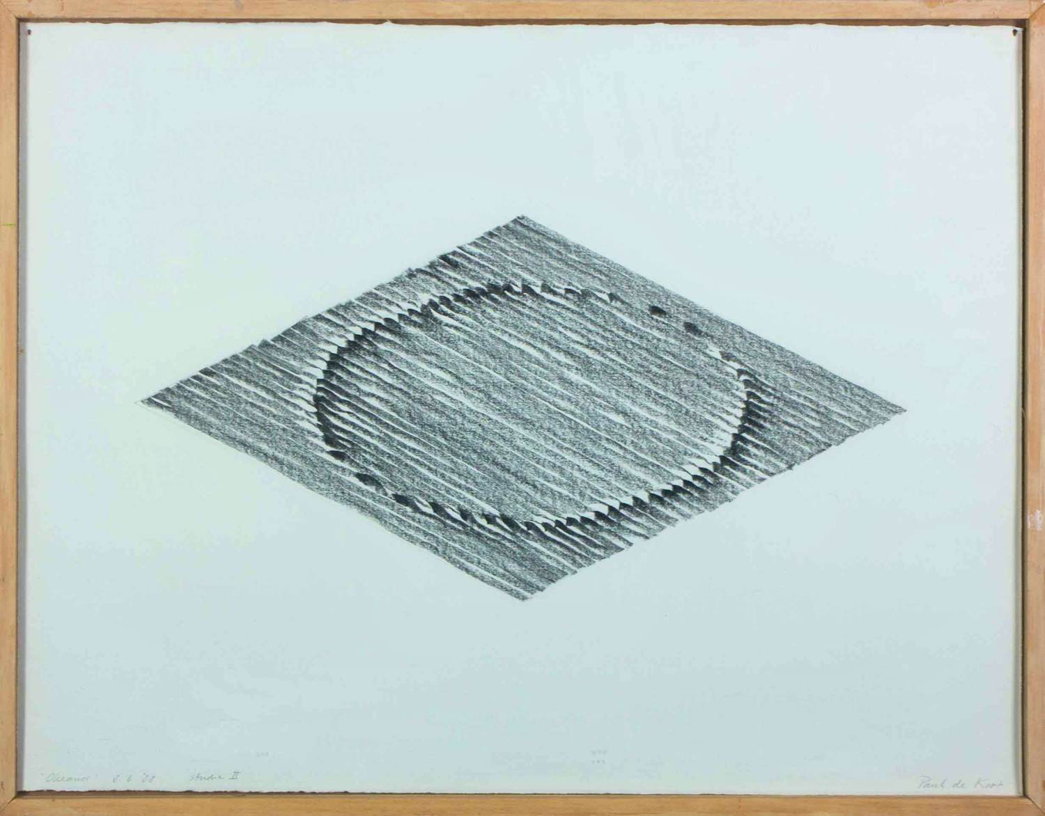 Paul de Kort - Houtskool op papier, Okeanos - Ingelijst verkocht voor € 50!