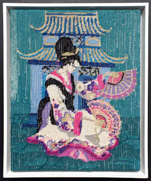Rob Scholte - Geisha, omgekeerd borduurwerk (mooi ingelijst) kopen? Bied vanaf 695!