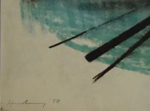 Hans Hartung - Pastel P. 1950 - 3 - Offsetlithografie gesigneerd en gedateerd - 1961 kopen? Bied vanaf 100!