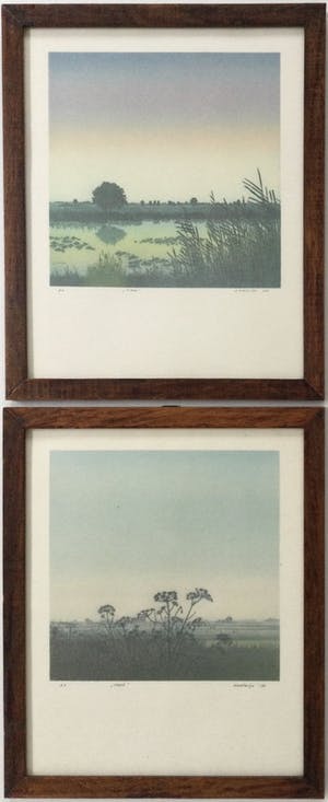 Henk Kastelijn - Zomer & Herfst | 2x kleuren zeefdruk (e.a.) - ingelijst kopen? Bied vanaf 30!