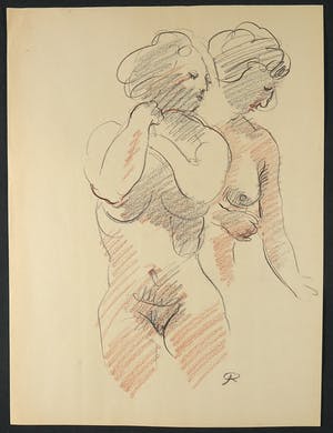 Jan Sluijters (jr.) - Potlood en houtskool op papier, Naaktstudie kopen? Bied vanaf 1!