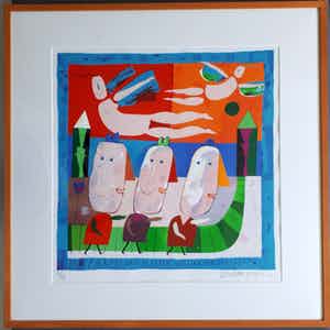 Wouter Stips - Wouter Stips: Parade van de beetje gelukkige mensen - Ingelijst - kleine oplage verkocht voor € 50!