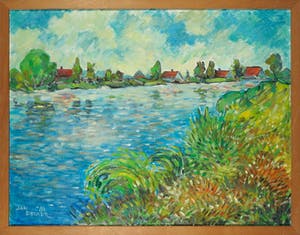 Jan Dekker - Olieverf op doek, Zomers Noord-Holland - Ingelijst kopen? Bied vanaf 60!